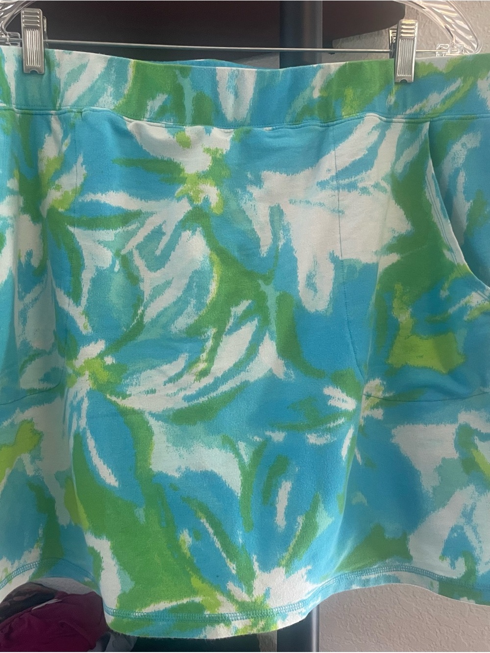 Belle by Kim Gravel Skort. Blue, Green & White Floral Print.